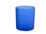 Blue frosted glass votive tealight candle holder, set of 10
