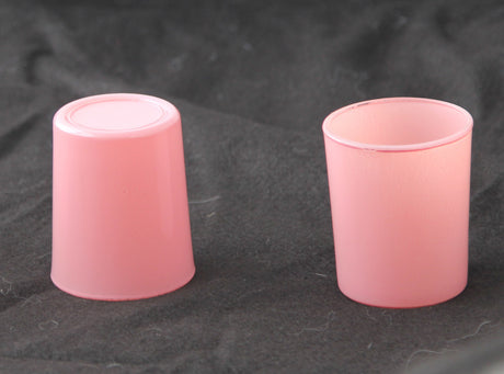 Blush pink glass votive tealight candle holder, set of 10