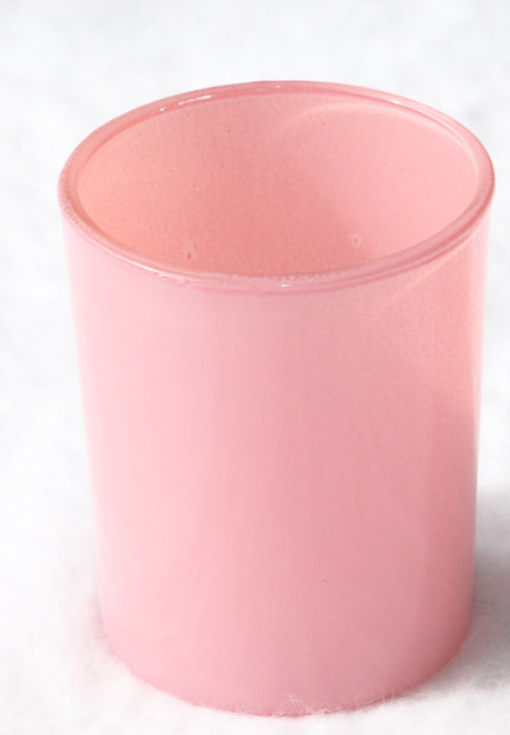 Blush pink glass votive tealight candle holder, set of 10