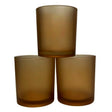 Brown frosted glass votive tealight candle holder, set of 10