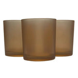 Brown frosted glass votive tealight candle holder, set of 10