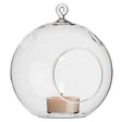 Hanging clear glass ball tealight candle holder 10cm set of 50