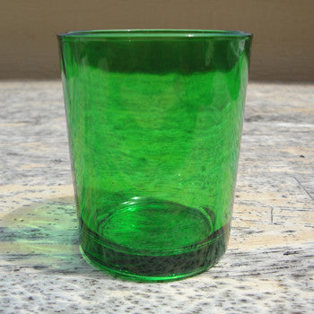 Green glass votive tealight candle holder, set of 10