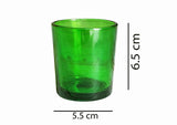 Green glass votive tealight candle holder, set of 10