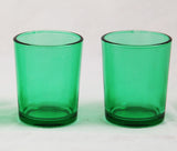 Green glass votive candle holders set of 20