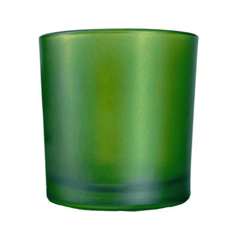 Green frosted glass votive candle holders set of 20