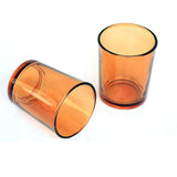 Orange glass votive tealight candle holders