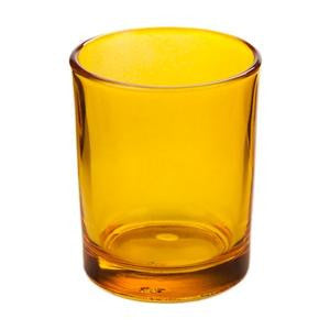 Orange glass votive tealight candle holders