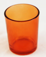 Orange glass votive tealight candle holders