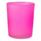 Pink frosted glass votive tealight candle holder, set of 10