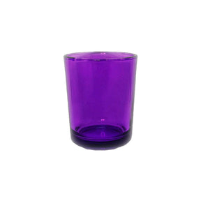 Purple glass votive tealight candle holder, set of 10