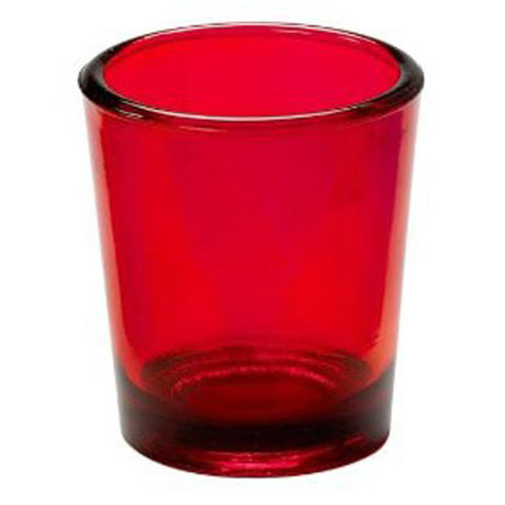 Red glass votive tealight candle holder, set of 10