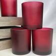 Red frosted glass votive tealight candle holder, set of 10