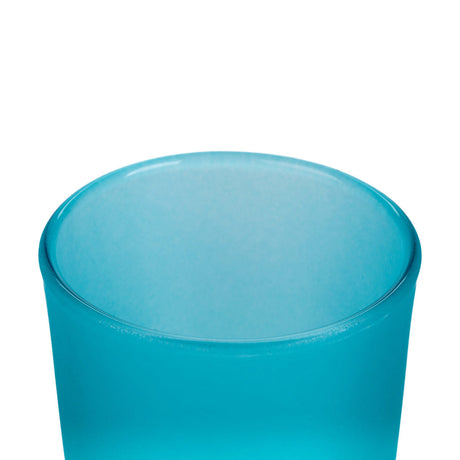 Turquoise frosted glass votive tealight candle holder, set of 10