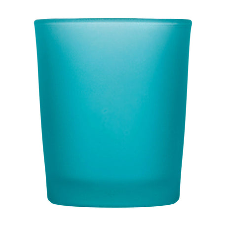 Turquoise frosted glass votive tealight candle holders
