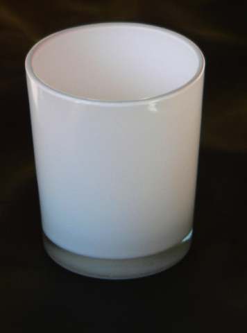 White frosted glass votive tealight candle holder, set of 10