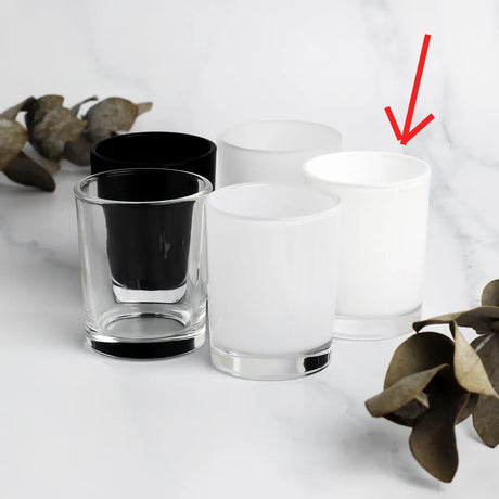 White frosted glass votive tealight candle holders