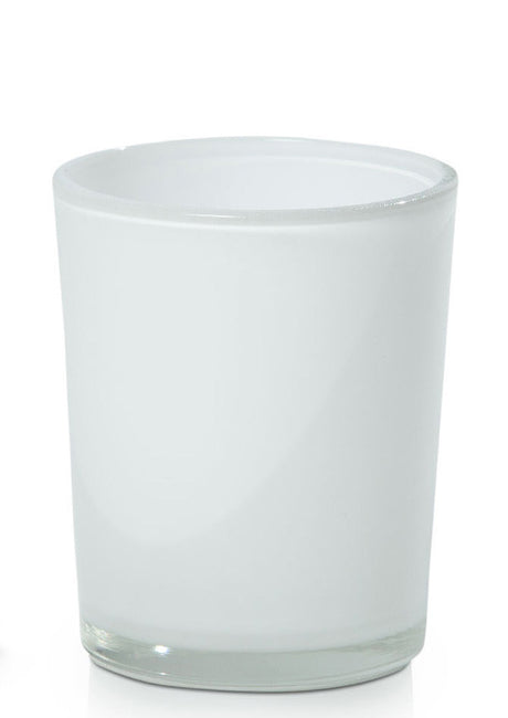 White frosted glass votive tealight candle holders