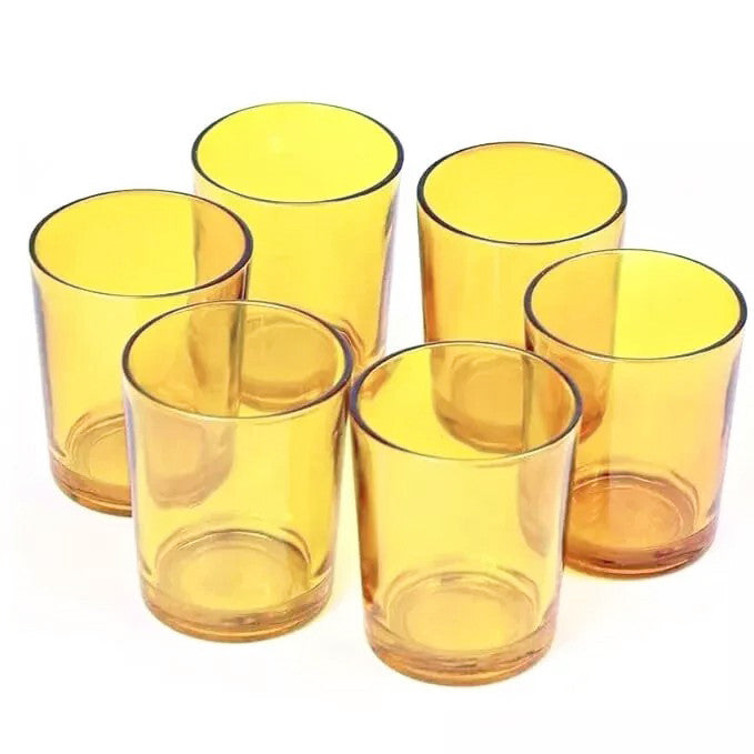 Yellow glass votive candle holders set of 20