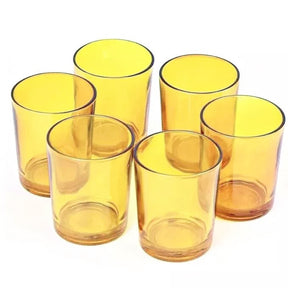 Yellow glass votive candle holders set of 20