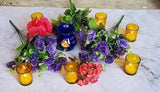 Yellow glass votive candle holders set of 20