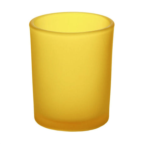 Yellow frosted glass votive candle holders set of 20