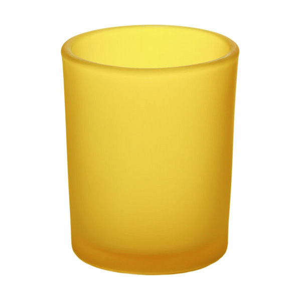 Yellow frosted glass votive candle holders set of 20