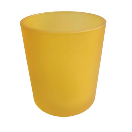 Yellow frosted glass votive candle holders set of 20