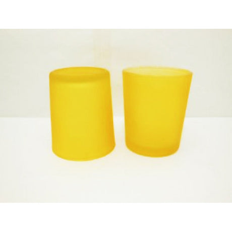Yellow frosted glass votive candle holders set of 20
