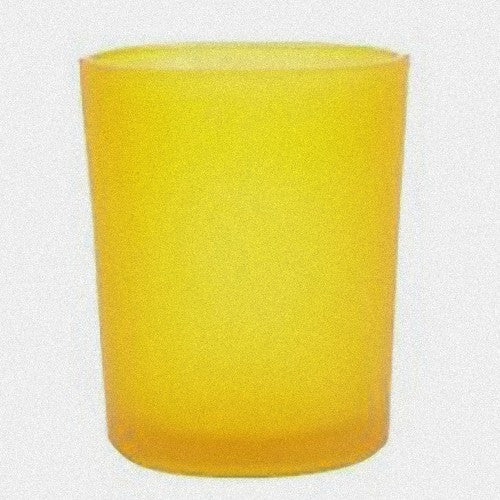 Yellow frosted glass votive candle holders set of 20