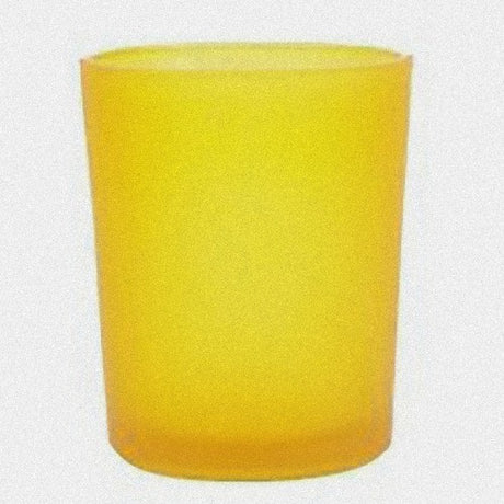 Yellow frosted glass votive candle holders set of 20