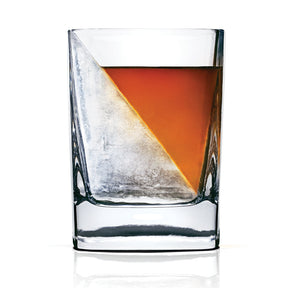 Nijar whisky wedge glass with a silicone ice mould