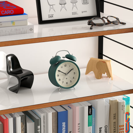 Newgate Charlie Bell Echo Alarm Clock — Matte Black and Green — Allure Home Collections