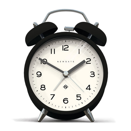 Newgate Charlie Bell Echo Alarm Clock — Matte Black and Green — Allure Home Collections