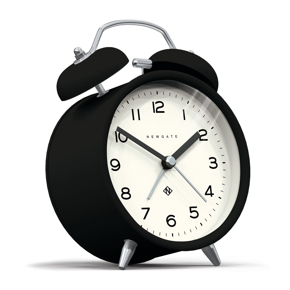 Newgate Charlie Bell Echo Alarm Clock — Matte Black and Green — Allure Home Collections
