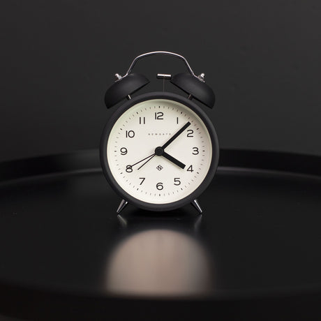 Newgate Charlie Bell Echo Alarm Clock — Matte Black and Green — Allure Home Collections