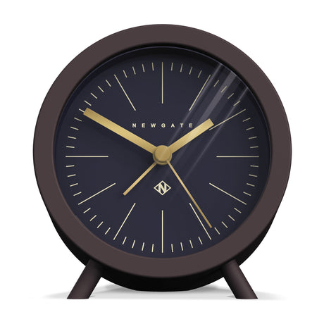Newgate Fred Alarm Clock — Chocolate Black with Petrol Blue Reverse Dial — Allure Home Collections