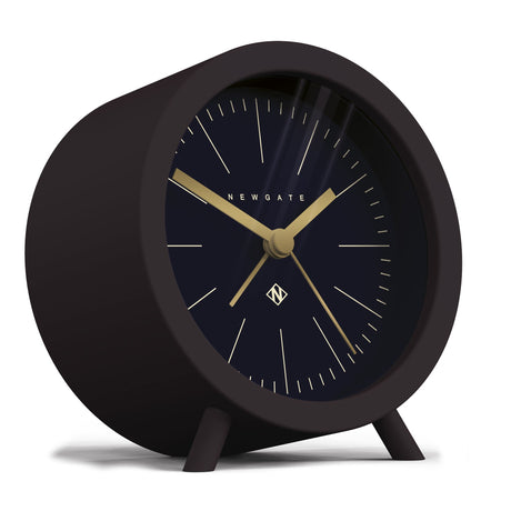 Newgate Fred Alarm Clock — Chocolate Black with Petrol Blue Reverse Dial — Allure Home Collections