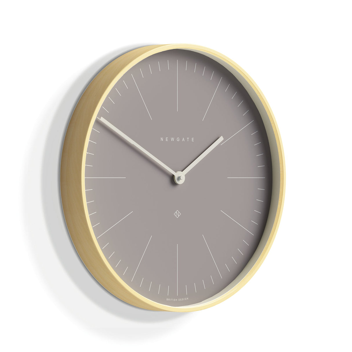 Newgate Mr Clarke Wall Clock — Pale Wood with Clay Grey, Brown and Blue Dials — Allure Home Collections