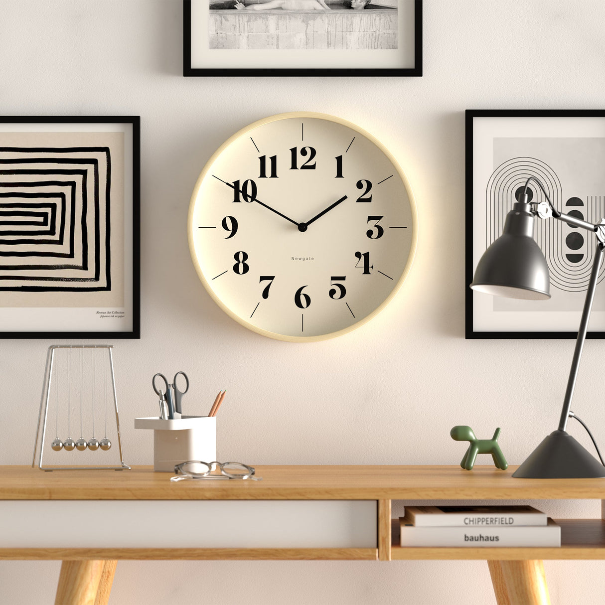 Mr Clarke Clock Pale Wood Hopscotch Dial