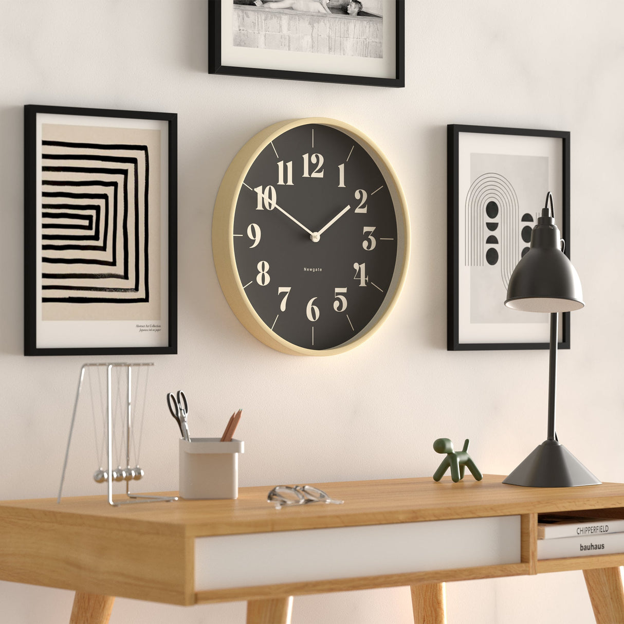 Mr Clarke Clock Pale Wood Reverse Hopscotch Dial