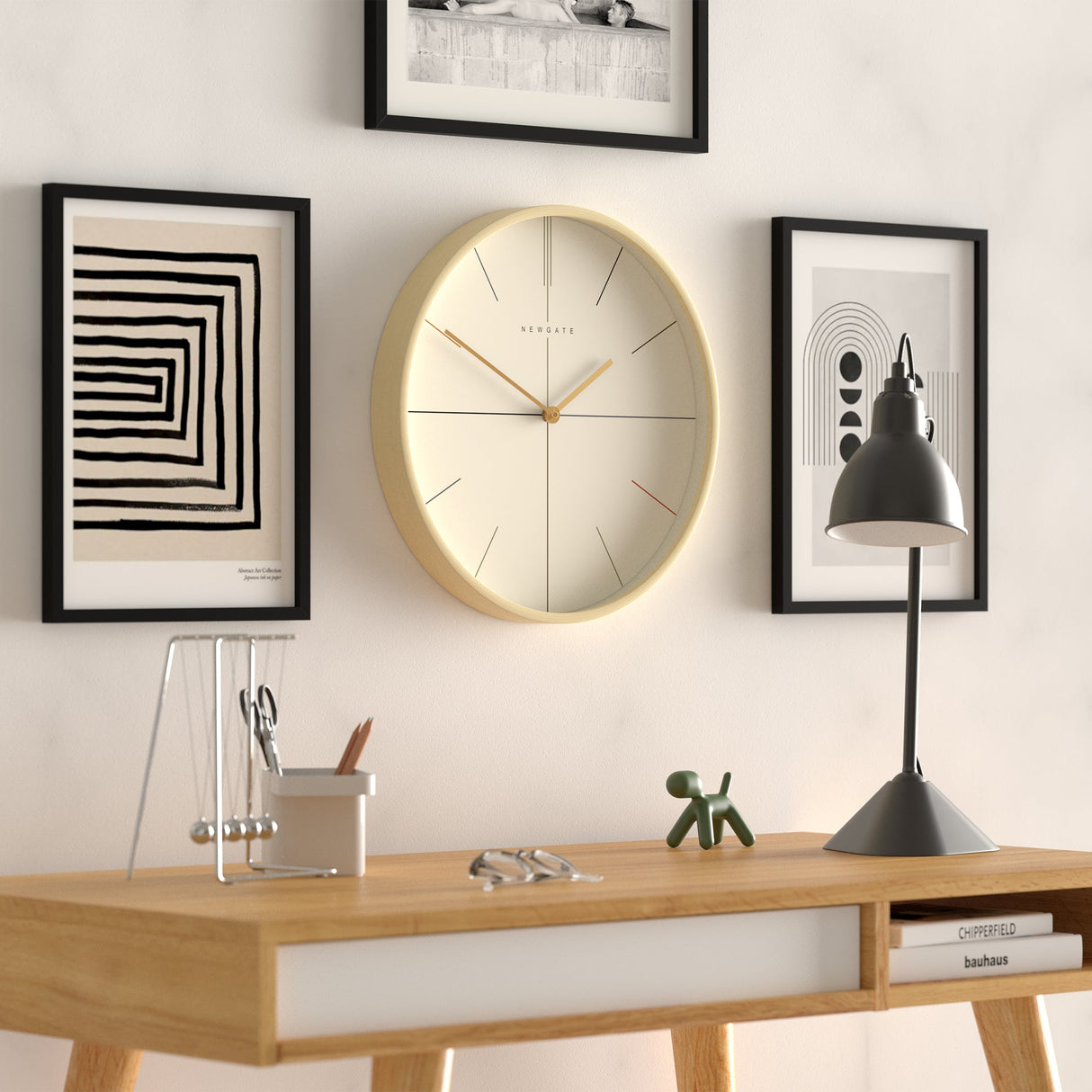 Mr Clarke Clock Pale Wood Hockey Dial