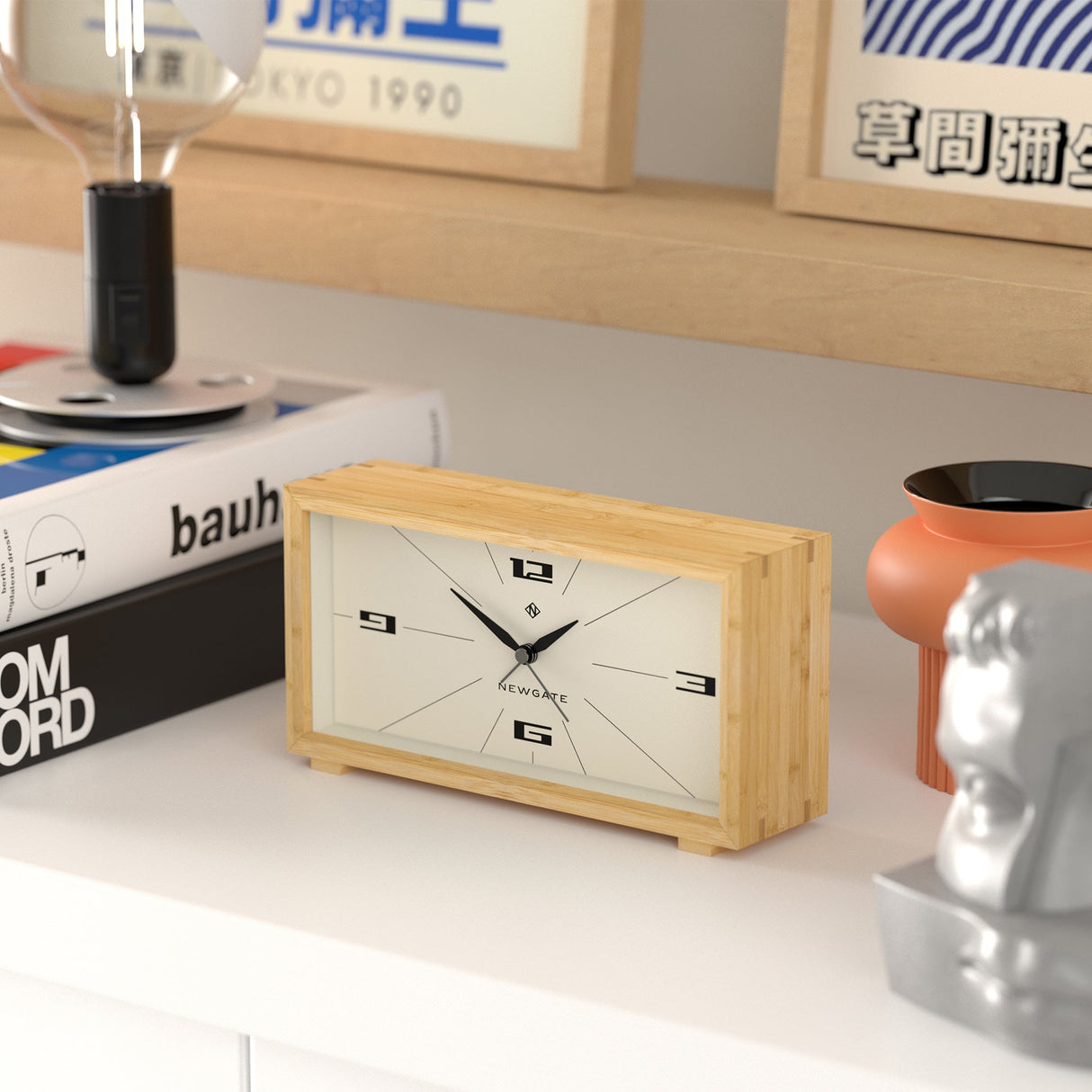 Newgate Lemur Alarm Clock — Bamboo Case with Retro-Inspired Dial — Allure Home Collections