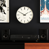 Newgate Radio City Wall Clock — Matte Blizzard Grey with Bold Black Marker Dial — Allure Home Collections