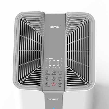 Filter compartment of the 900 m3 per hour air purifier opened