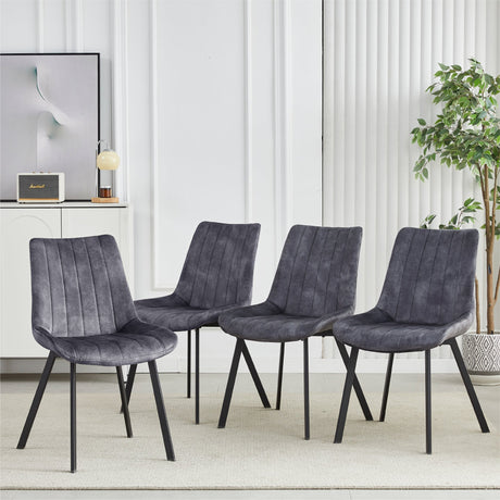 Sloane Fabric Dining Chairs — Set of 4, Grey or Taupe — Allure Home Collections