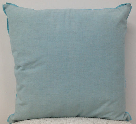 Frida Aqua Blue Cushion Cover with Contrasting Flat Border — Allure Home Collections