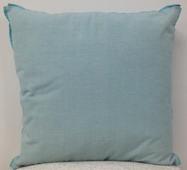 Frida Aqua Blue Cushion Cover with Contrasting Flat Border — Allure Home Collections