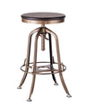 Industrial bar stool wood top and gold-black frame detail — Allure Home Collections