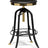 Industrial wooden height adjustable swivel bar stool in gold and black — Allure Home Collections